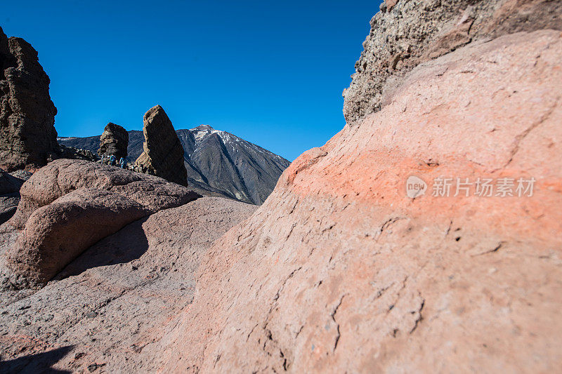 Roque Cinchado岩层全景与Pico del Teide